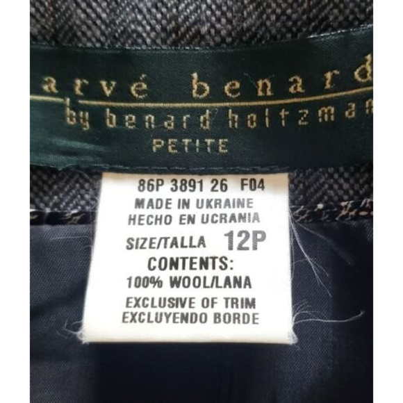 NWT HARVE BENARD  Women 2PC Gray Wool Skirt Suit  10P Skirt 12P Blazer Jacket - Picture 9 of 10